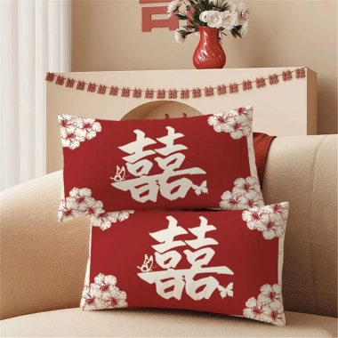 Vỏ gối thắt lưng PC 60×80.5 cm - Vỏ đệm chữ nhật sofa năm mới, giảm giá 52.364₫