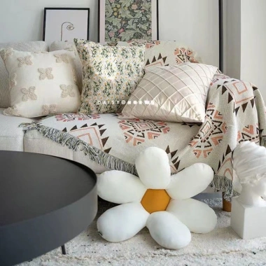 Vỏ Gối Thêu Mục Vụ Châu Âu - Gối Đầu Giường Sofa Sang Trọng, Nhẹ Nhàng, Gối Ném Ins, Dệt Kim Giá 103.169 VND 2