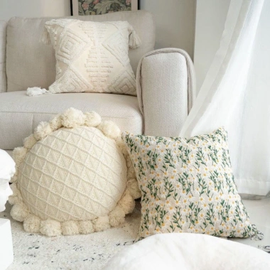 Vỏ Gối Thêu Mục Vụ Châu Âu - Gối Đầu Giường Sofa Sang Trọng, Nhẹ Nhàng, Gối Ném Ins, Dệt Kim Giá 103.169 VND 9