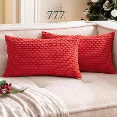 Vỏ gối trang trí sofa 45x45 nhung tăm màu trắng – Tựa lưng sang, chỉ 154.440₫
