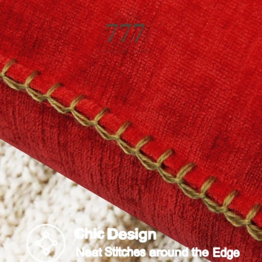 Vỏ Gối Trang Trí Tết Nhung Đỏ Thêu Viền - Gối Tựa Lưng Sofa Giá 145.860 VNĐ 2