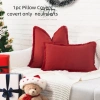 Vỏ Gối Trang Trí Tết Vải Đũi Đỏ Trơn và Tua Rua - Gối Tựa Lưng Sofa 777.025 2