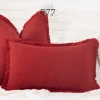 Vỏ Gối Trang Trí Tết Vải Đũi Đỏ Trơn và Tua Rua - Gối Tựa Lưng Sofa 777.025 7