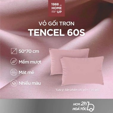 Vỏ Gối Trơn 100% Tencel 60S 50x70cm Nhiều Màu - 1.988 Home Up Giá 200k Lụa Mềm Mát