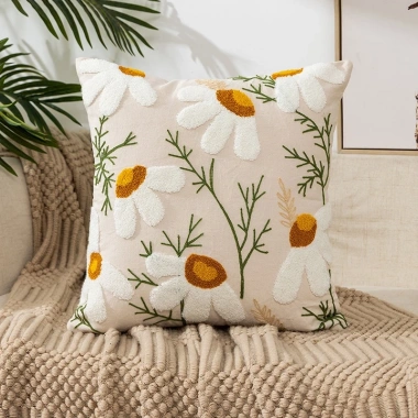 Vỏ gối tựa lưng cao cấp vải bố dày, thêu nổi 1 mặt - Trang trí sofa, nội thất văn phòng, giảm giá 119k 9