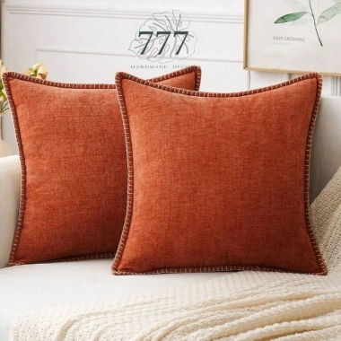 Vỏ Gối Tựa Lưng Sofa 45x45cm Vải Nhung Cam Đất Trang Trí Nội Thất Giá Ưu Đãi 148k 5