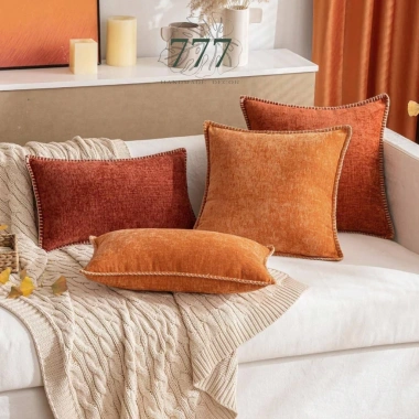 Vỏ Gối Tựa Lưng Sofa 45x45cm Vải Nhung Cam Đất Trang Trí Nội Thất Giá Ưu Đãi 148k 6