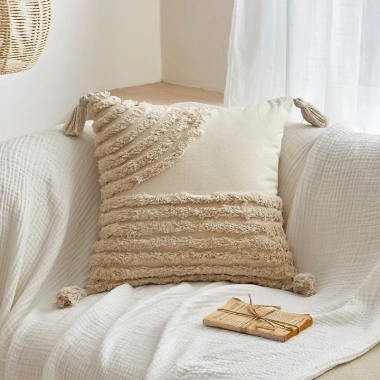 Vỏ Gối Tựa Lưng Sofa Canvas Tua Rua Bohemian 45x45cm - Cao Cấp GSF13 Giá 130k 9