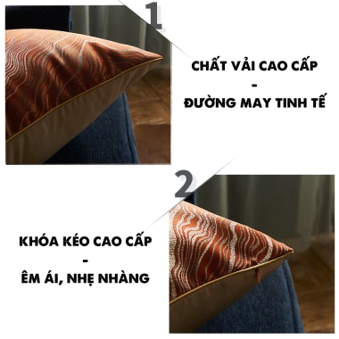 Vỏ Gối Tựa Lưng Sofa Gấm Dệt Jacquard Sang Chảnh 45x45cm GSF02 - Giá 99.000đ