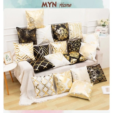 Vỏ gối tựa lưng sofa họa tiết ánh kim sang trọng 45x45cm giảm giá 39.000đ