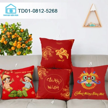Vỏ gối tựa lưng sofa phòng khách cao cấp in 3D 2 mặt giảm còn 56k