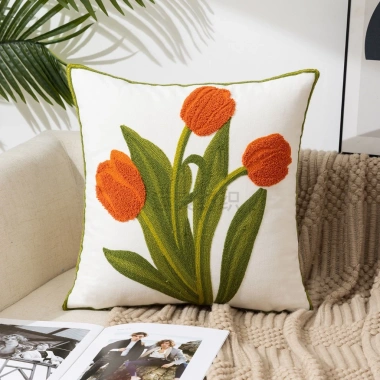 Vỏ gối tựa lưng thêu nổi 1 mặt – Trang trí sofa, nhà, văn phòng – Giá 99.514₫
