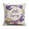 Vỏ gối tựa lưng văn phòng - họa tiết hoa Lavender, vải bố 1 mặt, trang trí sofa, nội thất, giảm giá 45k (giá gốc 58.5k) 3