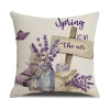 Vỏ gối tựa lưng văn phòng - họa tiết hoa Lavender, vải bố 1 mặt, trang trí sofa, nội thất, giảm giá 45k (giá gốc 58.5k) 4