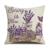 Vỏ gối tựa lưng văn phòng - họa tiết hoa Lavender, vải bố 1 mặt, trang trí sofa, nội thất, giảm giá 45k (giá gốc 58.5k) 5
