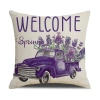 Vỏ gối tựa lưng văn phòng - họa tiết hoa Lavender, vải bố 1 mặt, trang trí sofa, nội thất, giảm giá 45k (giá gốc 58.5k) 6