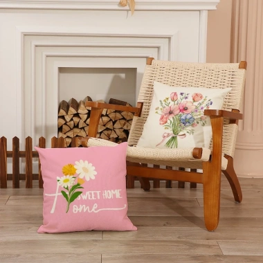 Vỏ gối tựa lưng văn phòng, trang trí sofa, vải bố họa tiết 1 mặt, giảm còn 47.000₫