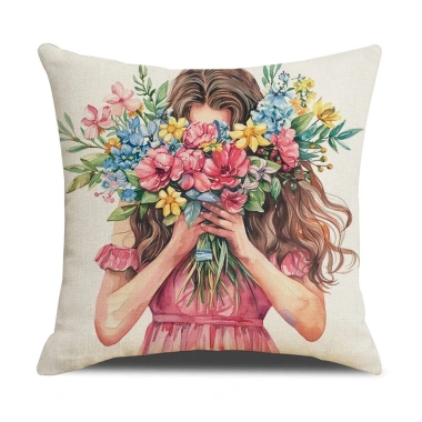 Vỏ gối tựa lưng văn phòng, trang trí sofa, vải bố họa tiết 1 mặt, giảm còn 47.000₫