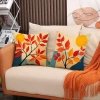 Vỏ gối tựa lưng văn phòng, trang trí sofa, vải bố họa tiết lá đỏ và mặt trời, 45.000₫ 2