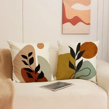 Vỏ gối tựa lưng văn phòng - Vải bố hoa lá mùa xuân, trang trí sofa, nội thất - Giá chỉ 45.000đ