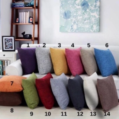 Vỏ gối tựa lưng vuông sofa decor vải trơn 1 màu - Kim Huệ GG giá 40.000₫ 2