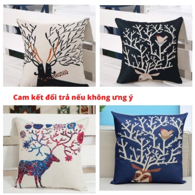 Vỏ gối tựa lưng vuông sofa decor vải trơn 1 màu - Kim Huệ GG giá 40.000₫ 8