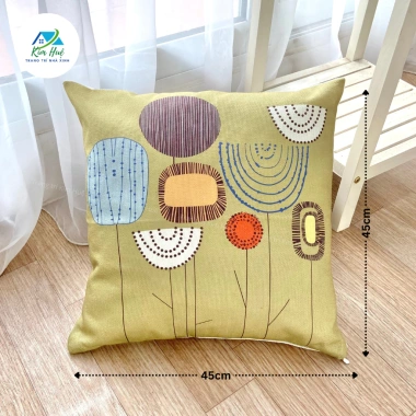 Vỏ Gối Tựa Vuông 45x45cm Kê Lưng Đệm Sofa Trang Trí Đẹp Giá Ưu Đãi 39.000đ 2