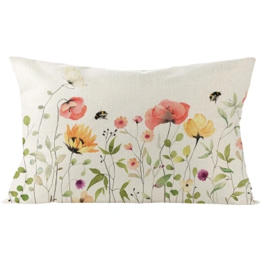 Vỏ gối vải lanh hoa đa kích thước 60x80-30x50, vỏ đệm sofa trang trí nhà cửa - Giá ưu đãi 50.619 VND 6