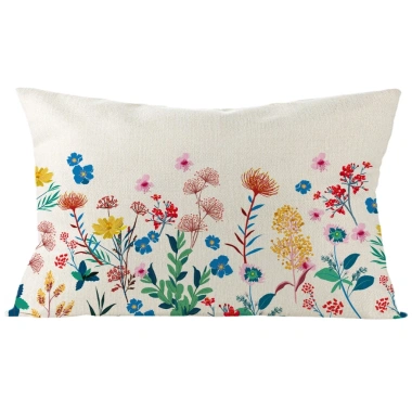 Vỏ gối vải lanh hoa đa kích thước 60x80-30x50, vỏ đệm sofa trang trí nhà cửa - Giá ưu đãi 50.619 VND 9