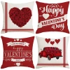 Vỏ gối Valentine vải lanh đỏ 40-50cm - Trang trí sofa tình yêu, giảm giá hấp dẫn