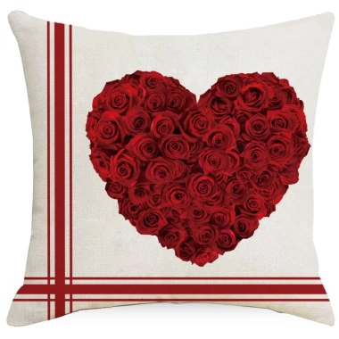 Vỏ gối Valentine vải lanh đỏ 40-50cm - Trang trí sofa tình yêu, giảm giá hấp dẫn 2