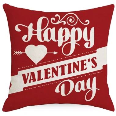 Vỏ gối Valentine vải lanh đỏ 40-50cm - Trang trí sofa tình yêu, giảm giá hấp dẫn 4