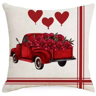 Vỏ gối Valentine vải lanh đỏ 40-50cm - Trang trí sofa tình yêu, giảm giá hấp dẫn 6