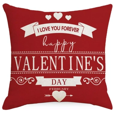 Vỏ gối Valentine vải lanh đỏ 40-50cm - Trang trí sofa tình yêu, giảm giá hấp dẫn 8