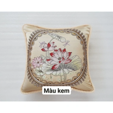 Vỏ gối vuông 48x48cm gấm nhung dày, tựa sofa, gối ôm decor sang trọng 9.900 VND