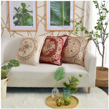Vỏ gối vuông 48x48cm Tựa Tây Âu vải gấm nhung, sofa sang trọng chỉ 9.500₫