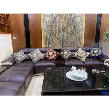 Vỏ gối vuông 48x48cm Tựa Tây Âu vải gấm nhung, sofa sang trọng chỉ 9.500₫