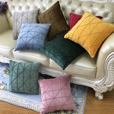 Vỏ gối vuông nhung 45x45cm - Tựa sofa decor nhà hàng, giảm còn 13.900₫ 2