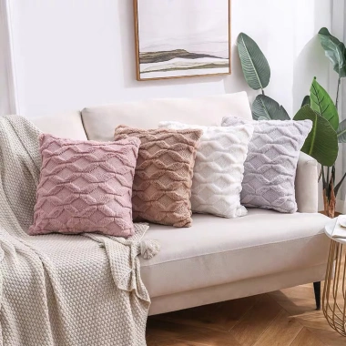 Vỏ gối vuông nhung vân kim cương – Trang trí sofa, tiệc, chỉ 77.700đ