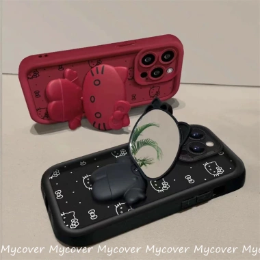 Vỏ gương gập Hello Cat Kitty cho iPhone: Bảo vệ, trang điểm, đa model, 58.422đ 2