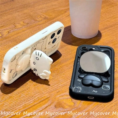 Vỏ gương gập Hello Cat Kitty cho iPhone: Bảo vệ, trang điểm, đa model, 58.422đ 6