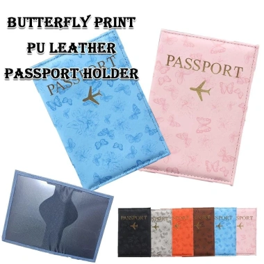 Vỏ hộ chiếu BEBETTERM da PU in hình bướm, hộp đa chức năng chống nước, kèm thẻ tín dụng du lịch – Giá chỉ 40.392₫ 5