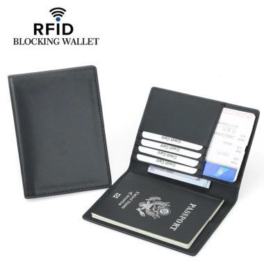 Vỏ hộ chiếu RFID da thật đa chức năng – Giá đỡ hộ chiếu tiện lợi, bảo mật, độ bền cao, chỉ 212.976₫