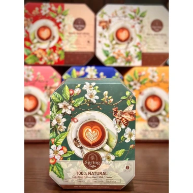 Vỏ hộp đựng cafe mùa xuân, giỏ quà Tết 2.026 thiết kế trang trí sang trọng, giá chỉ 4.900₫ 5