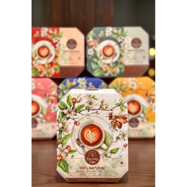 Vỏ hộp đựng cafe mùa xuân, giỏ quà Tết 2.026 thiết kế trang trí sang trọng, giá chỉ 4.900₫ 6