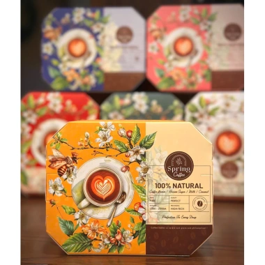 Vỏ hộp đựng cafe mùa xuân, giỏ quà Tết 2.026 thiết kế trang trí sang trọng, giá chỉ 4.900₫ 9