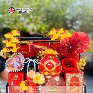 Vỏ hộp hình túi tiền 2 mặt Đỏ Vàng, Đựng trà bánh kẹo, giỏ quà Tết, dày đẹp, in sắc nét, ép nhũ, độ bền cao, giá 25.000đ 3
