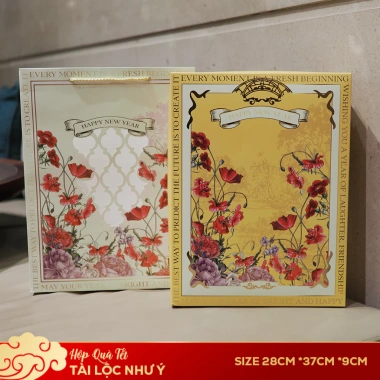 Vỏ hộp quà Tết 2.026 cao cấp Tài Lộc Như Ý, khay đựng rượu, size 28x37x9cm - Giá chỉ 35.000 VND