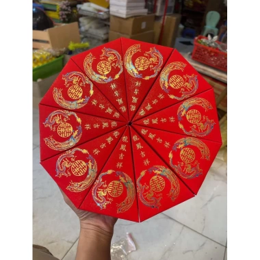 Vỏ hộp tam giác đựng mứt sen, trà, bánh kẹo - Sỉ 100c giá ưu đãi 130.000đ cho tráp ăn hỏi, tháp lễ