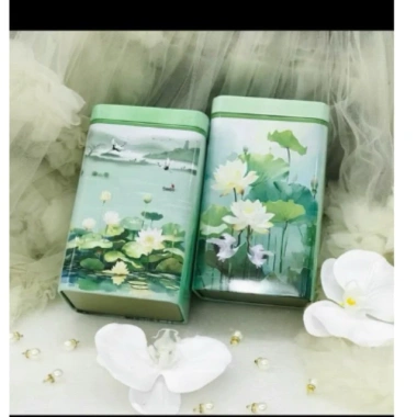 Vỏ Hộp Trà Thiếc 200g Hoa Sen Xanh Siêu Xinh - Giá Ưu Đãi 25.000 VNĐ